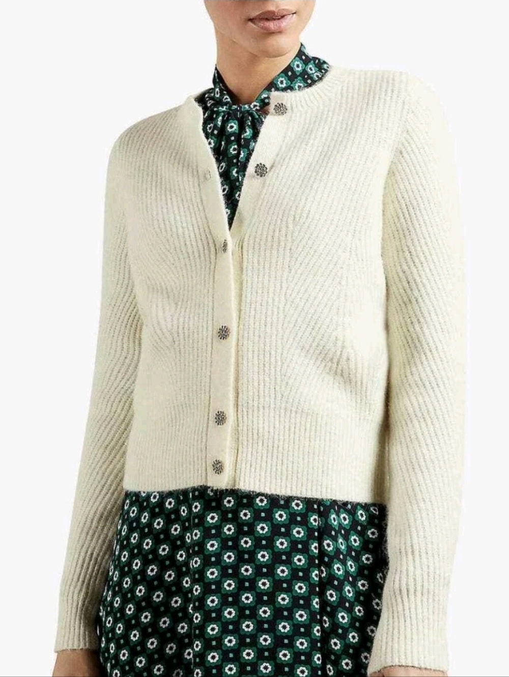 TED BAKER LONDON Women's ROSI Wool Blend Crystal-Embellished Buttons Cardigan